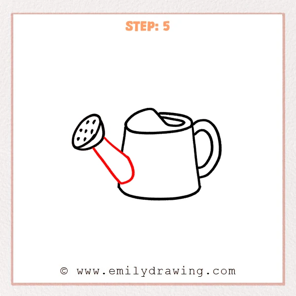 how to draw a watering can - Step 5